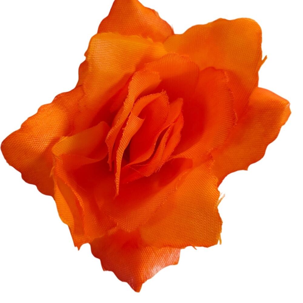 Orange Silk Artificial Rose Flowers Wired Stems Wedding Craft 2.5" Lot of 54